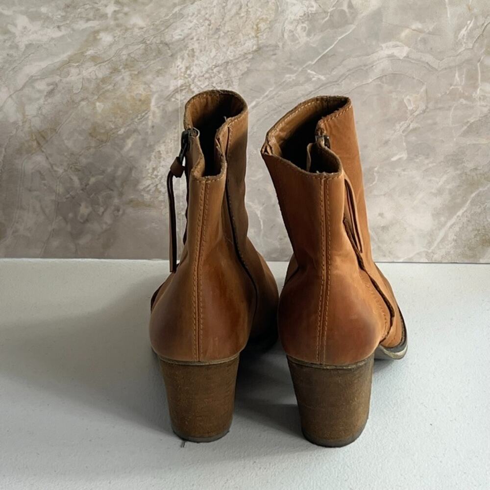 Steven Paradoxx Boots Women's Size 10 Brown Matte Leather Zip Ankle Booties - Picture 4 of 13